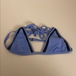 blue/black mesh triangle bikini top